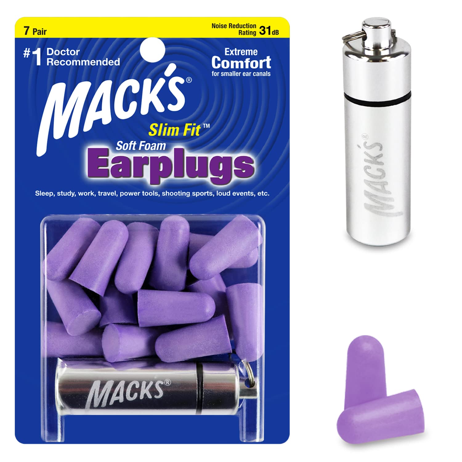 Mack’s Slim Fit bouchons-oreilles-petit: confort pour oreilles sensibles et sommeil paisible.