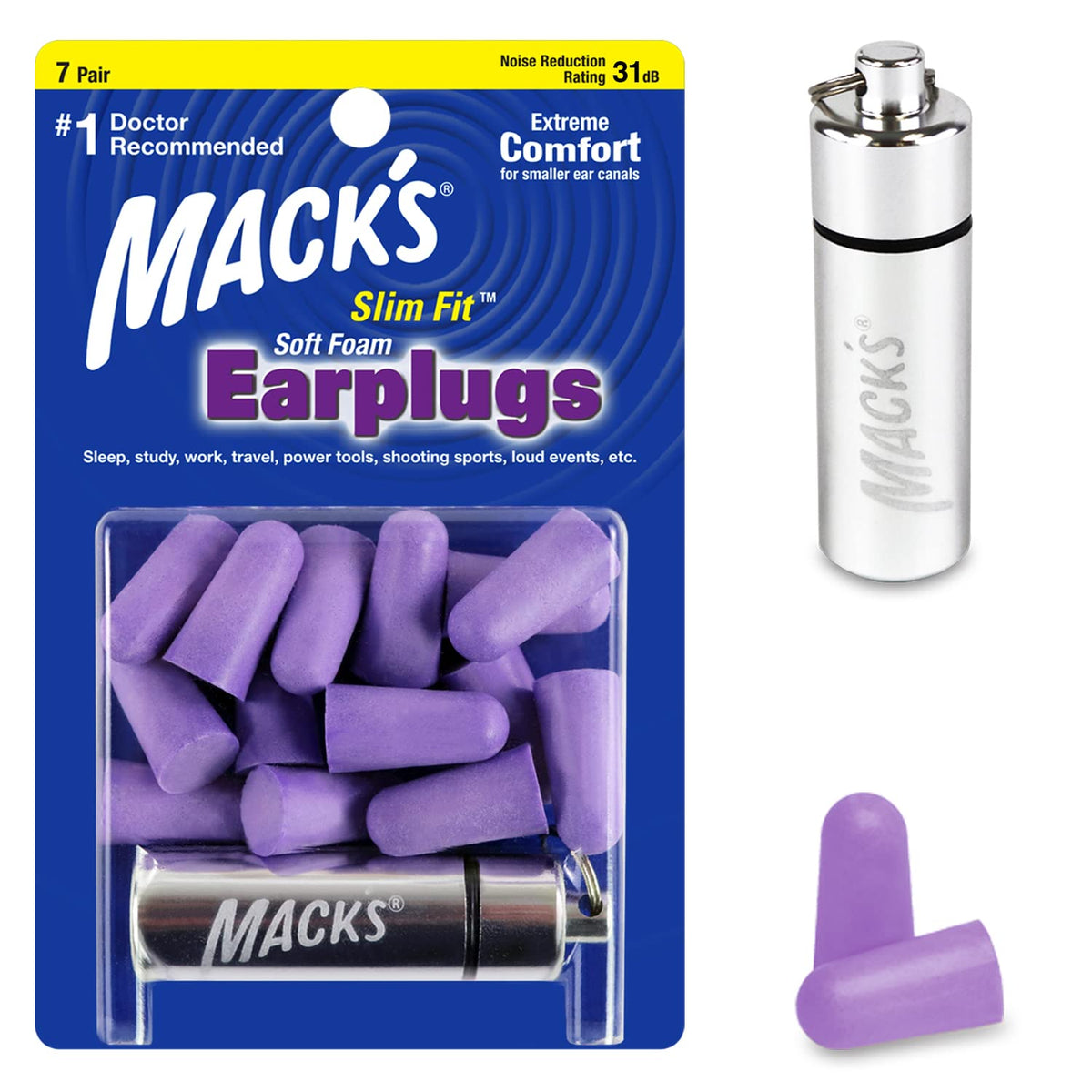 Mack’s Slim Fit bouchons-oreilles-petit: confort pour oreilles sensibles et sommeil paisible.