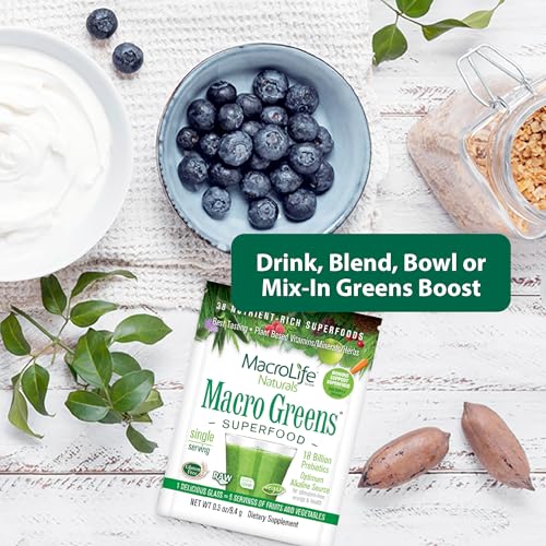 MacroLife Macro Greens – sans gluten, adapté à divers régimes.