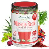 MacroLife Naturals Miracle Reds - bouteille colorée prête pour énergie et bien-être quotidien.
