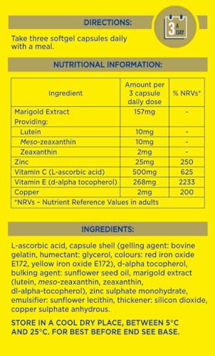 MacuShield Gold – luteine et zeaxanthine, pigments clés du macula.