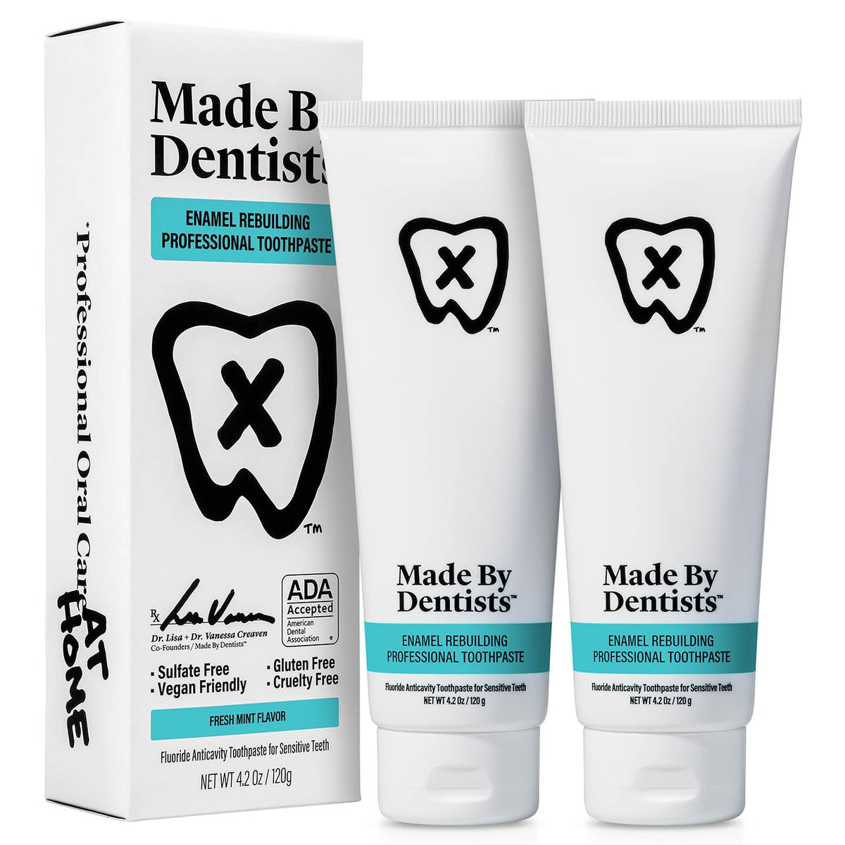 Made by Dentists dentifrice Reconstruction Émail – tube montrant reminéralisation avancée et fortification de l’émail