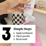 Doseur et brosse inclus pour une application rapide avec Made by Dentists.