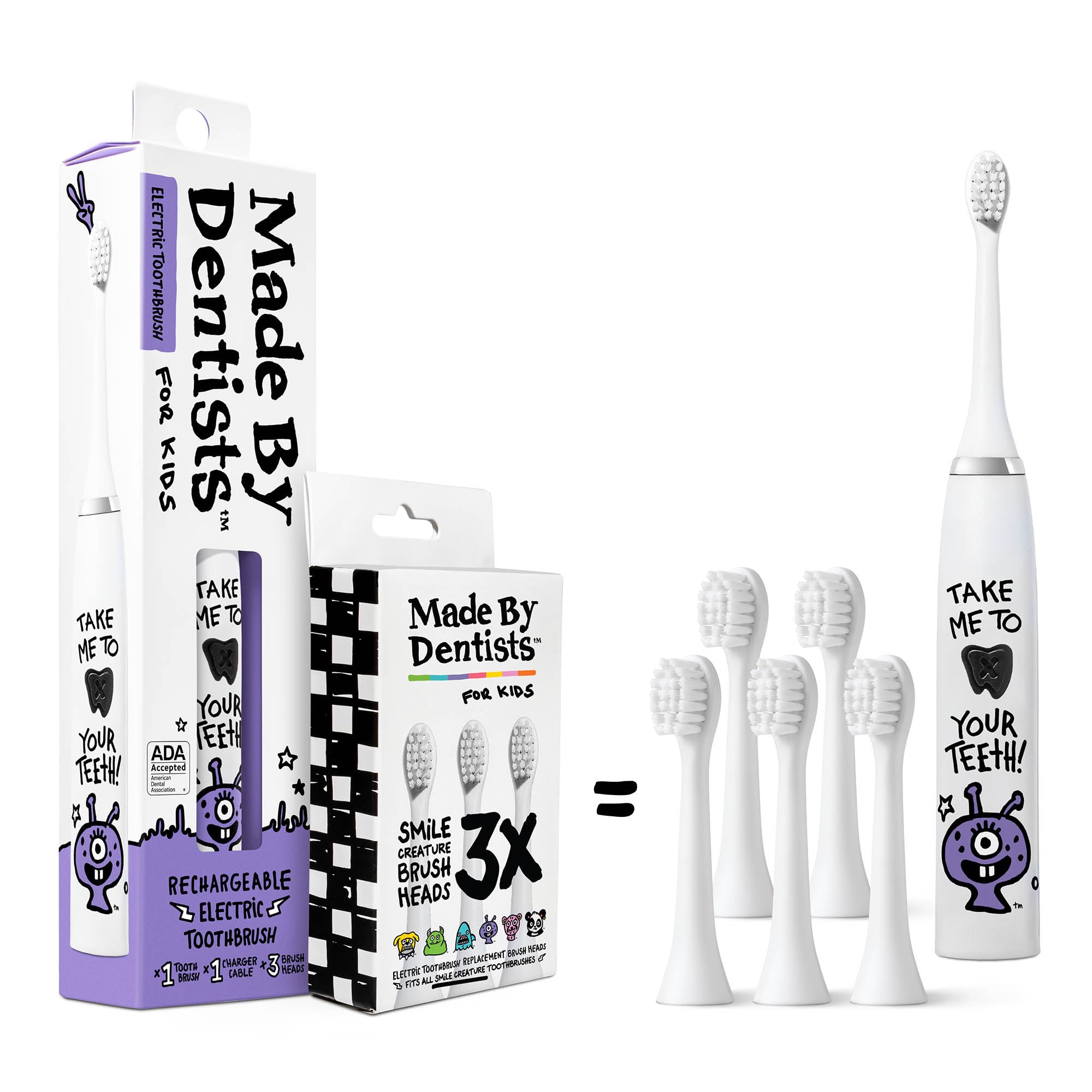 Brosse à dents électrique Alien Made by Dentists pour enfants, design ludique et engageant pour le brossage