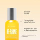 MAËLYS RE-SHINE: texture légère et absorption rapide pour l'usage quotidien du corps.