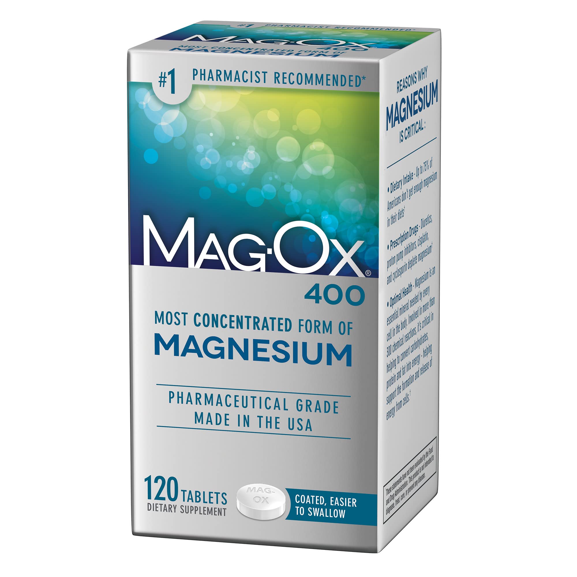 Mag-Ox 400 – boîte et étiquette visibles, soutien quotidien en magnésium.