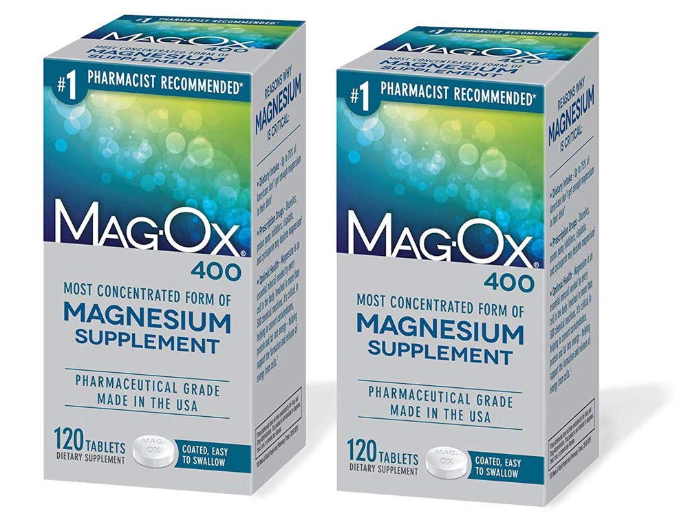Mag-Ox 400: bouteille de comprimés, oxyde de magnésium pour la vitalité quotidienne.