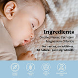 MAG Recovery: application en spray sur les petites mains pour détendre l'enfant.