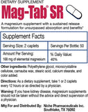 Mag-Tab SR étiquette: informations claires sur les ingrédients et la posologie.