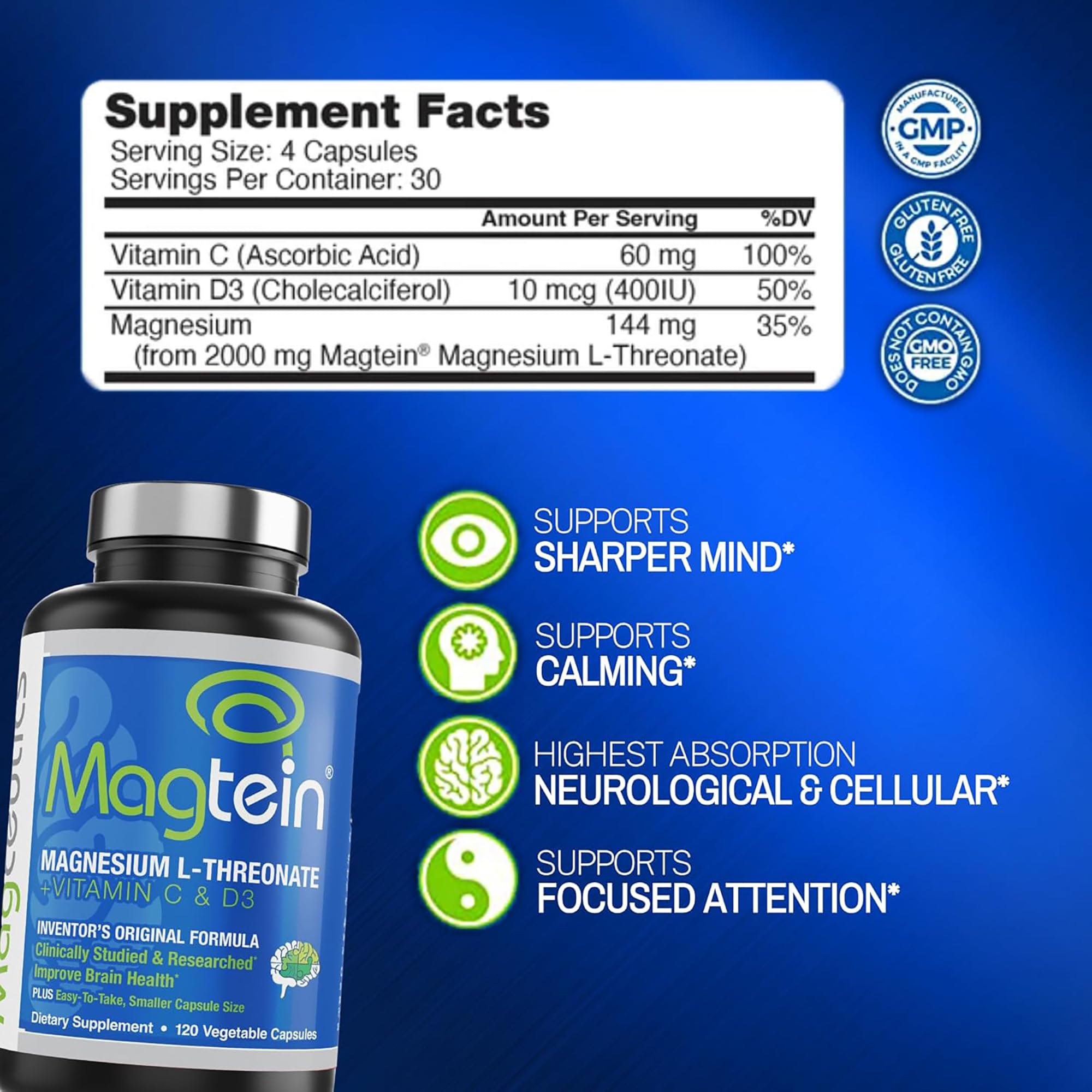 Magceutics Magtein L-Threonate, sommeil réparateur grâce aux gélules.