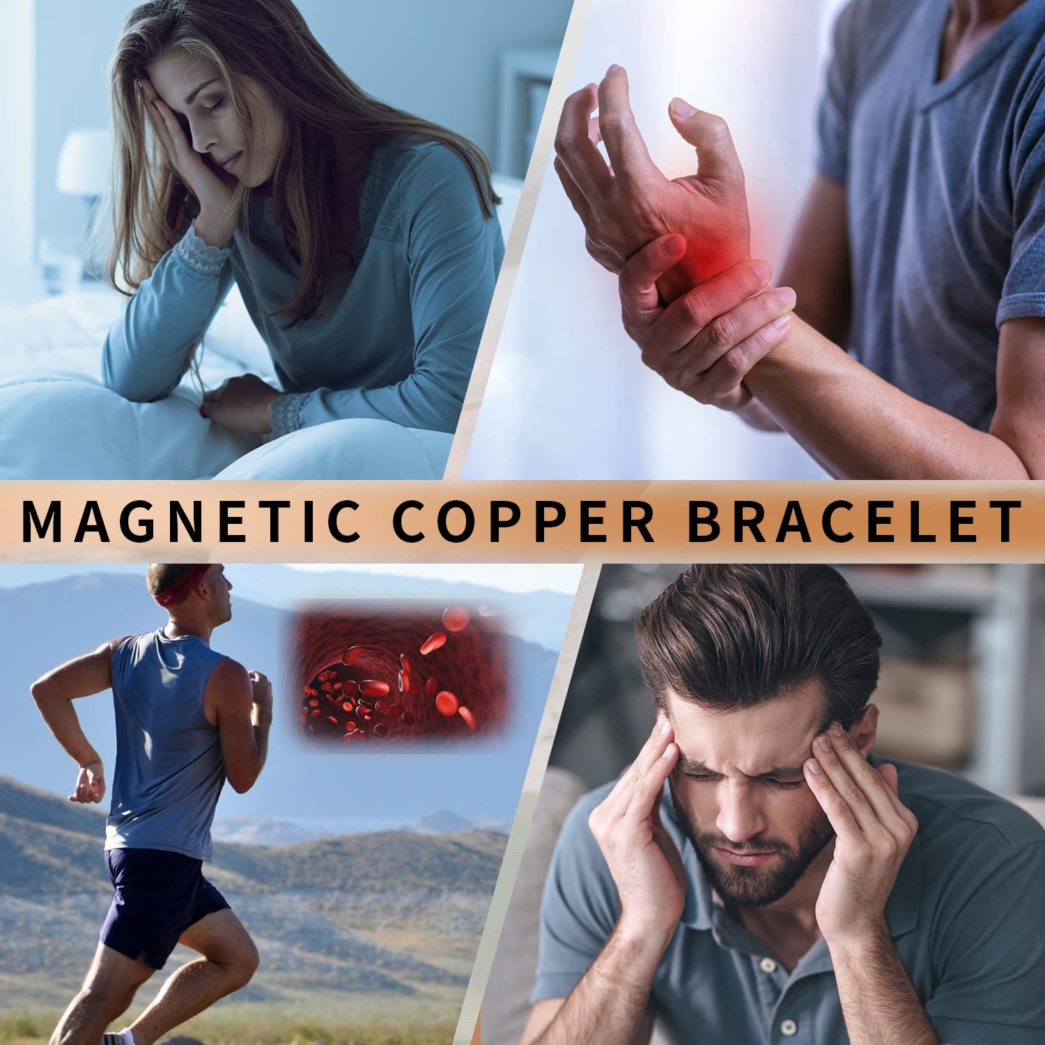 MagEnergy bracelet ajustable 6,8 pouces pour la plupart des poignets.