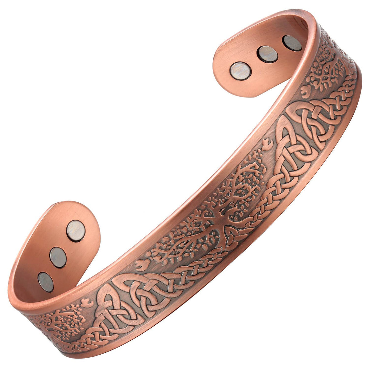 Bracelet magnétique MagEnergy en cuivre pur arbre de vie, style chic et hypoallergénique au quotidien.