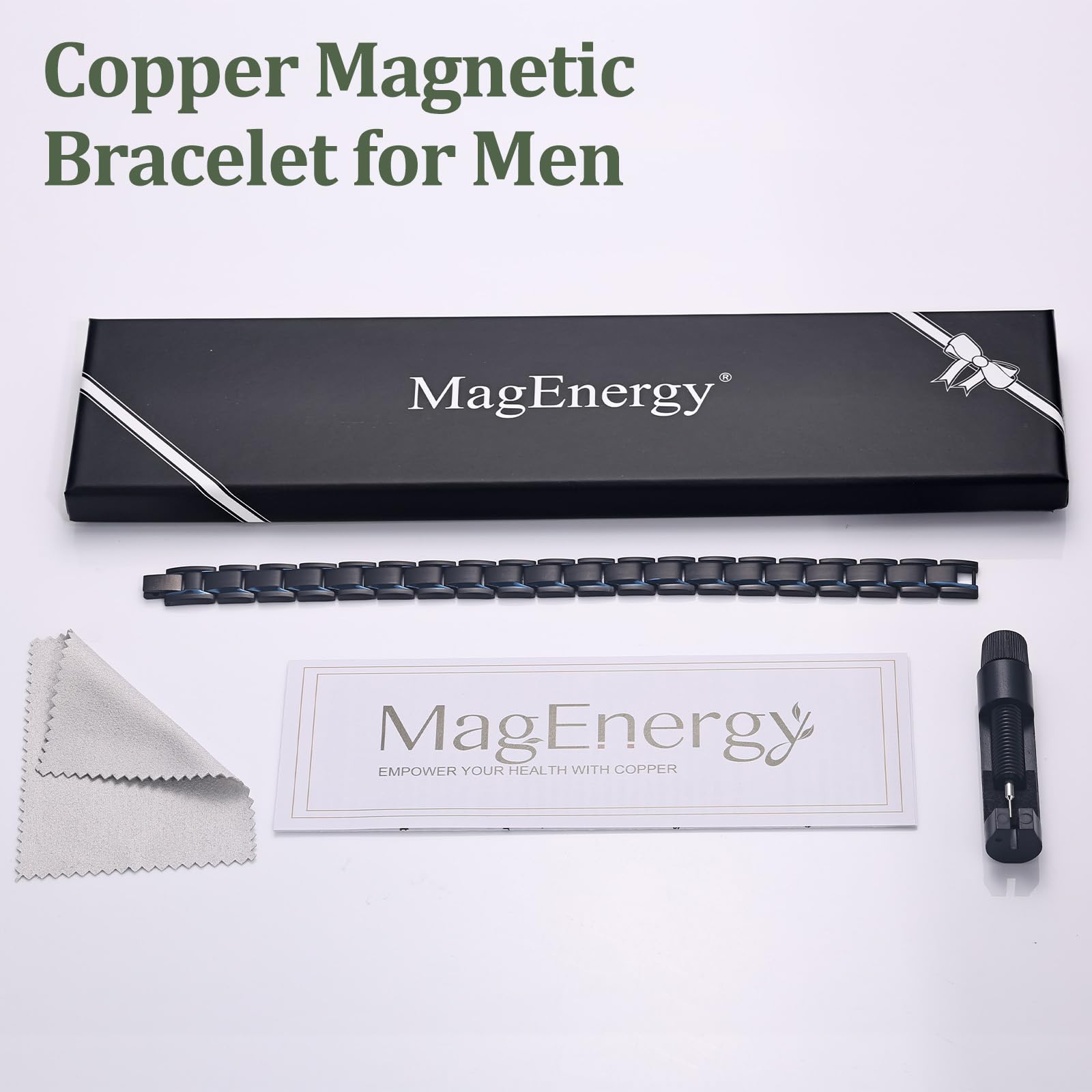 MagEnergy extension-bracelet magnetique homme, extensions disponibles pour rallonger.