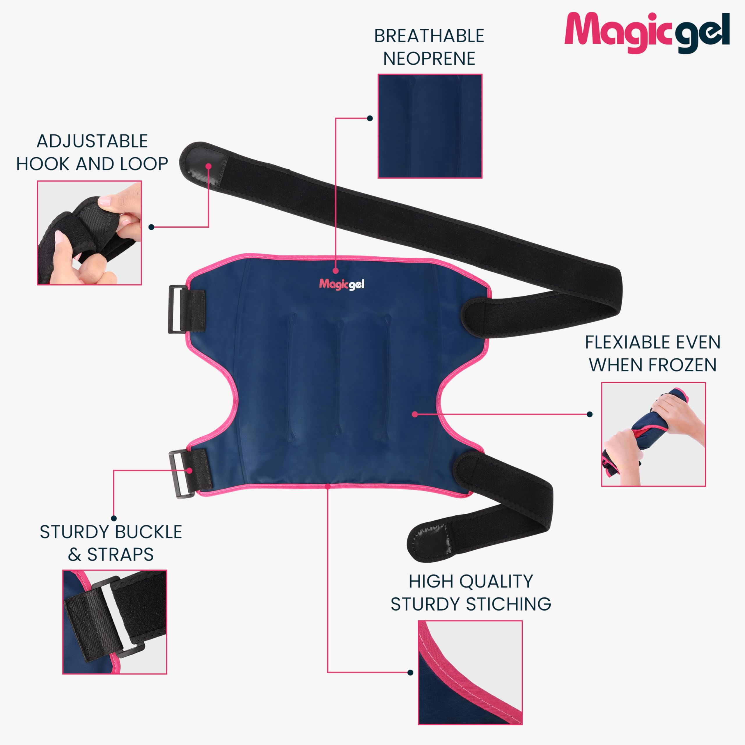 Magic Gel Bande Glace Hanche – forme courbe épouse la hanche