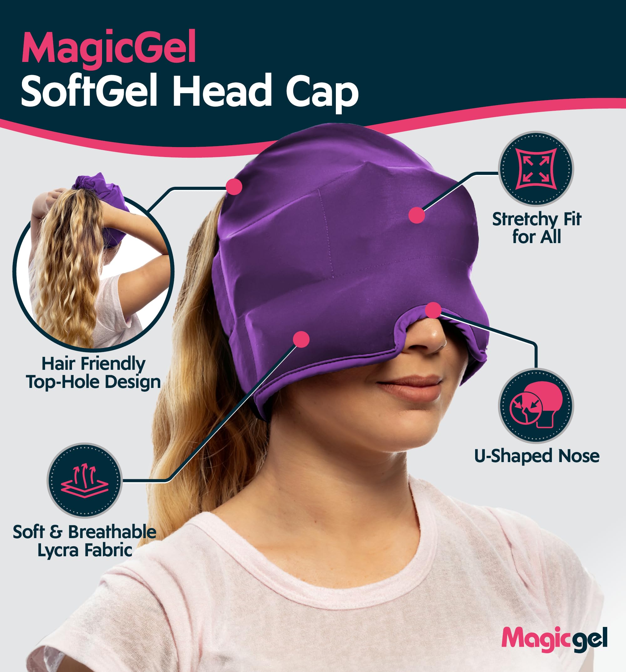 Magic Gel housse PVC refroidissant Pourpre, protection durable et hygiène