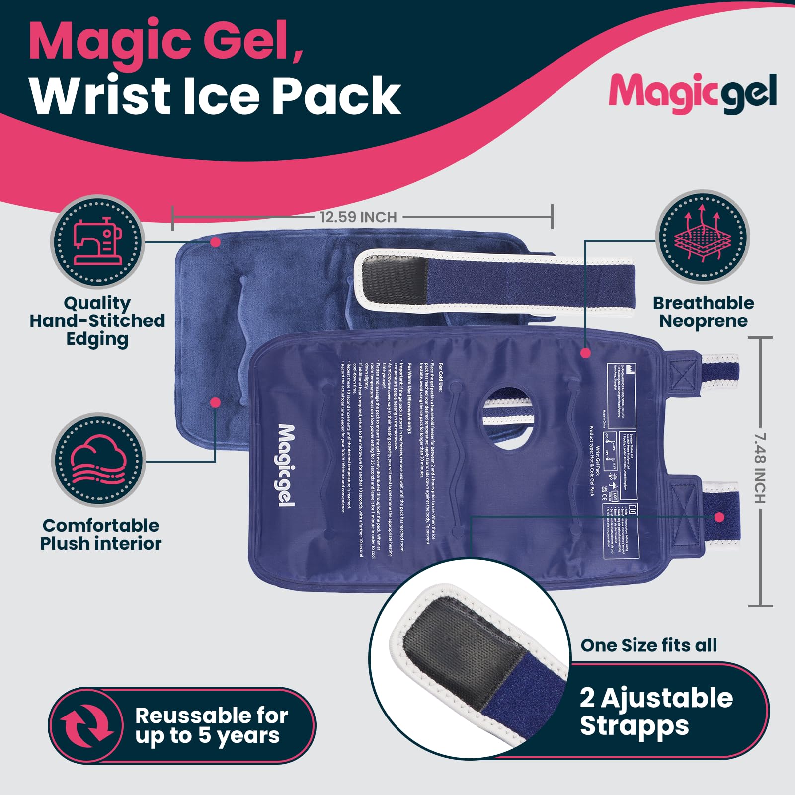 Magic Gel Support Poignet: confort doux et maintien stable.