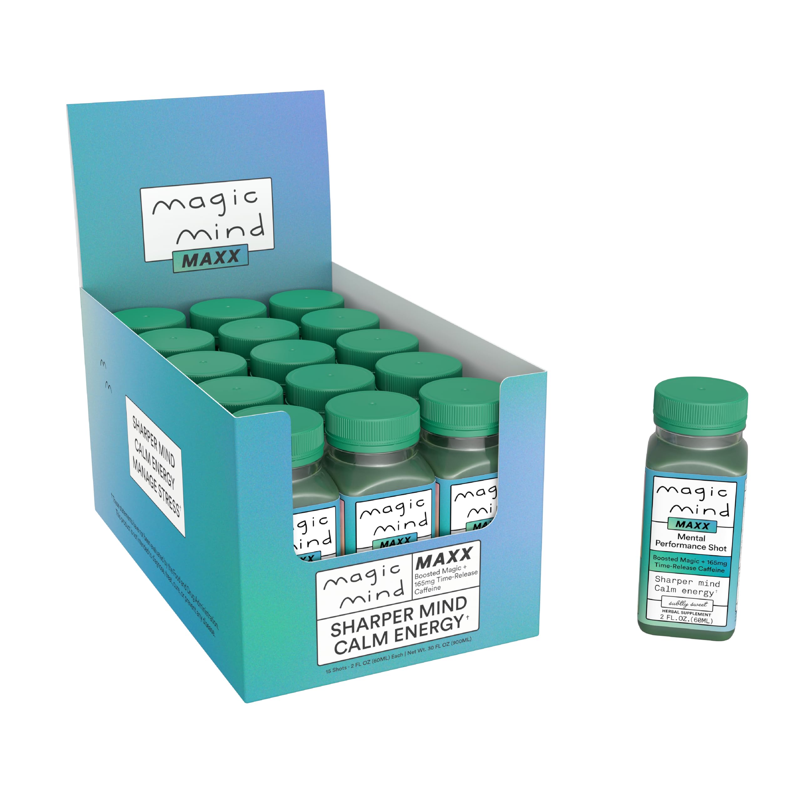 Magic Mind MAXX: bouteille shot 2oz prête à l'emploi pour énergie durable.