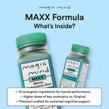 Magic Mind MAXX: couleur et label subtil pour une identité visuelle professionnelle.