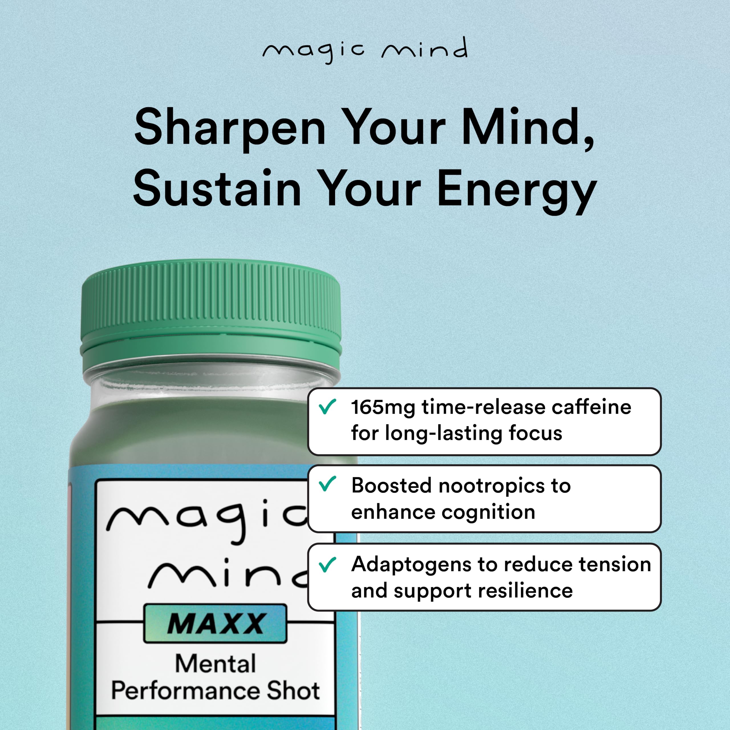 Magic Mind MAXX ingrédients: crinière de lion et bacopa pour la clarté.