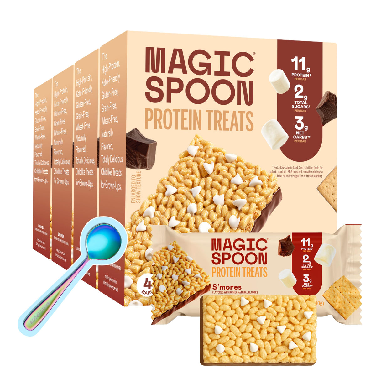 Magic Spoon Smores barres protéinées sans gluten prêtes à emporter pour une collation.