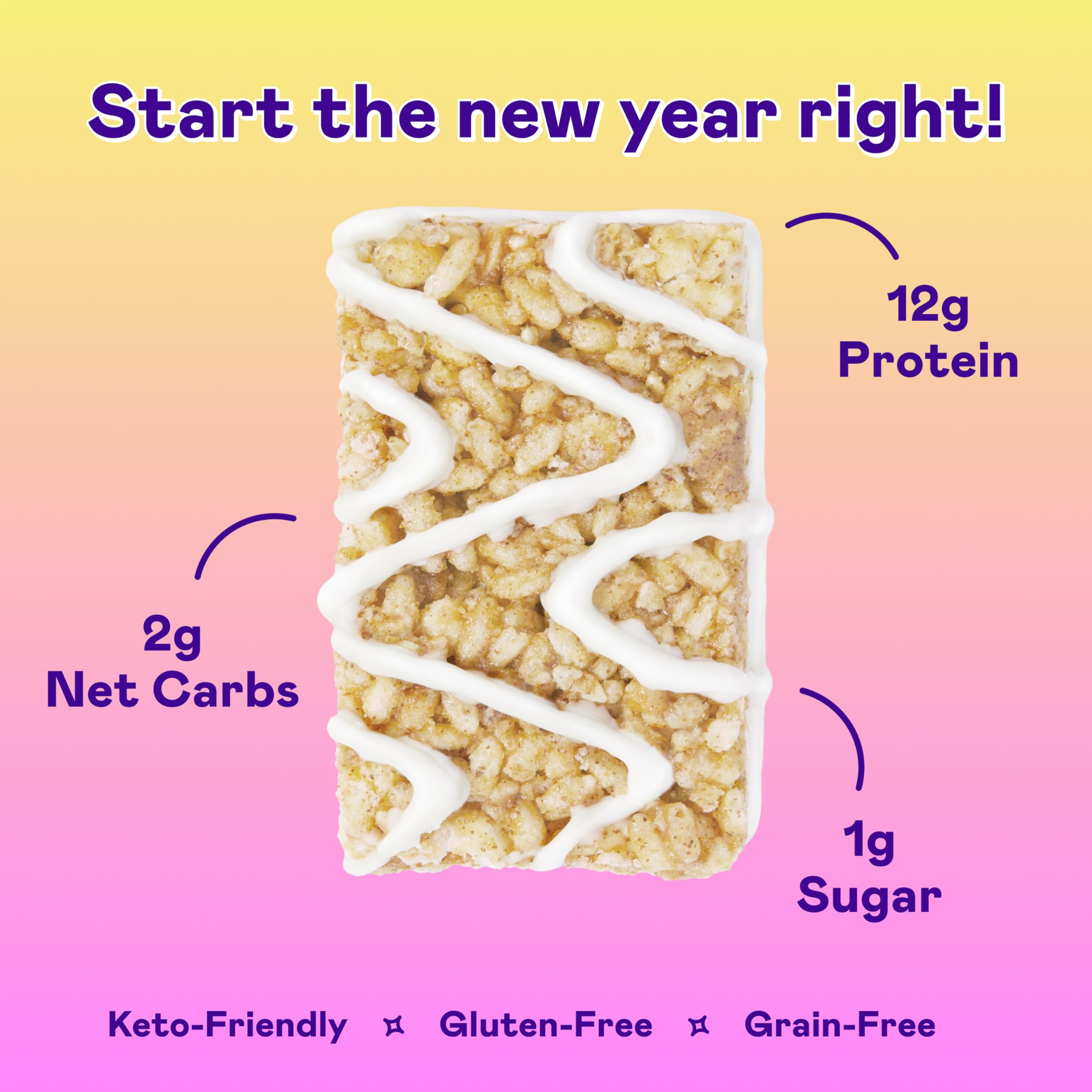 Tableau nutritionnel montrant protéines élevées et faible glucides par barre.