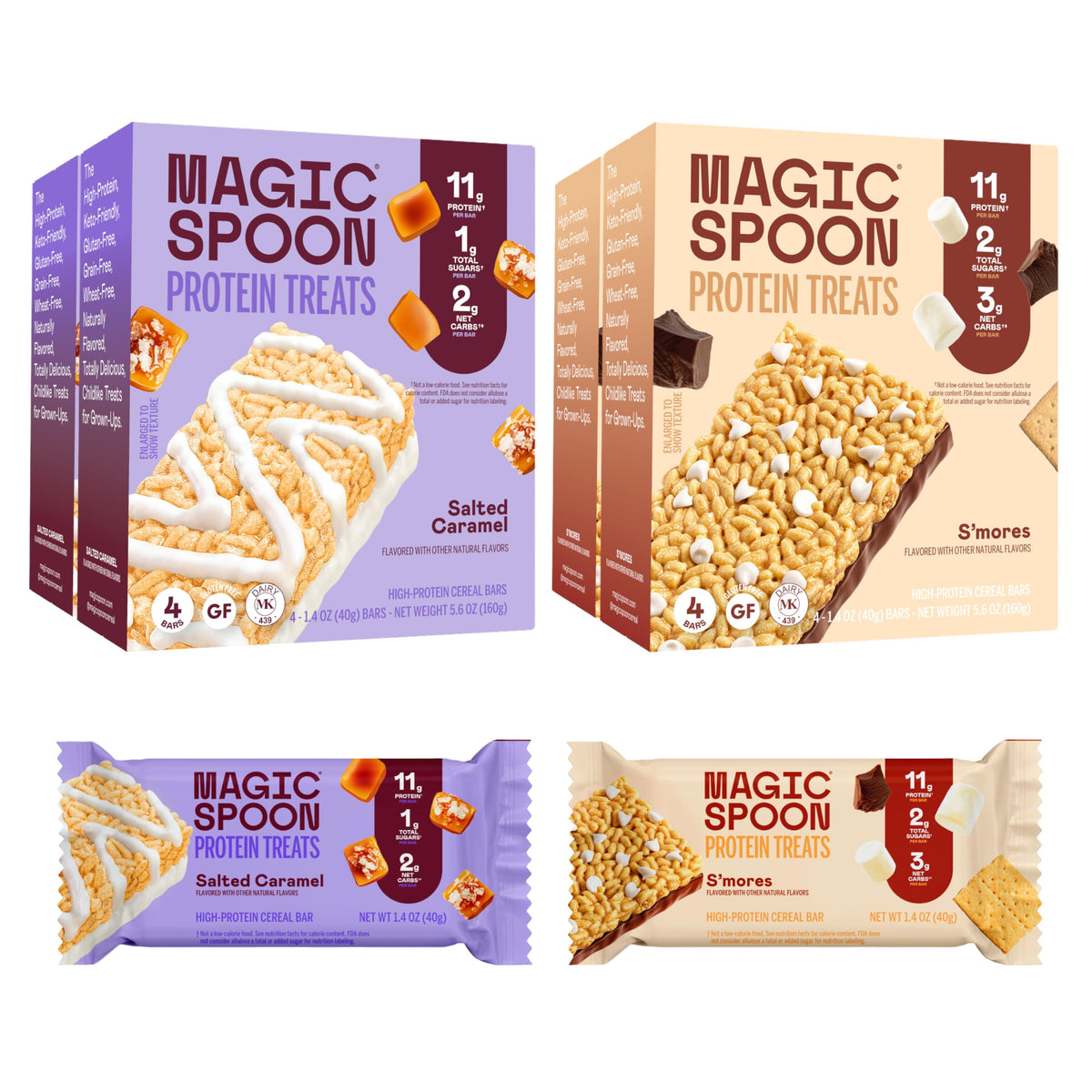 Magic Spoon Treats: paquet-barres Salted Caramel, collation protéinée pratique.