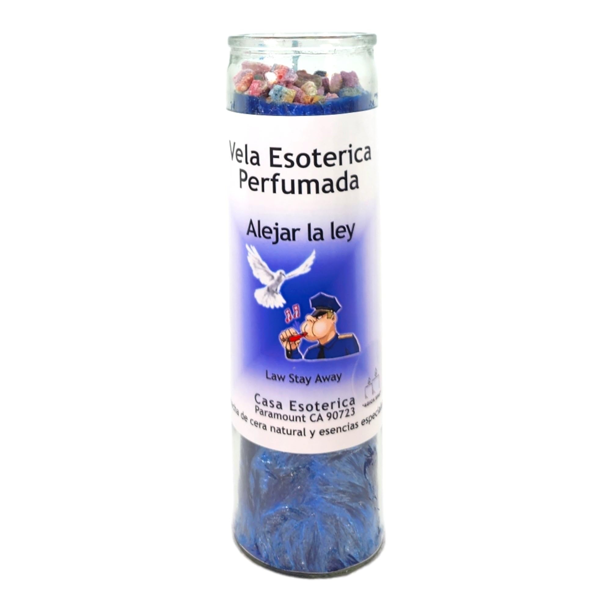 MAGICK SPACE bougie protection légale avec flamme bleue pour éloigner les soucis juridiques