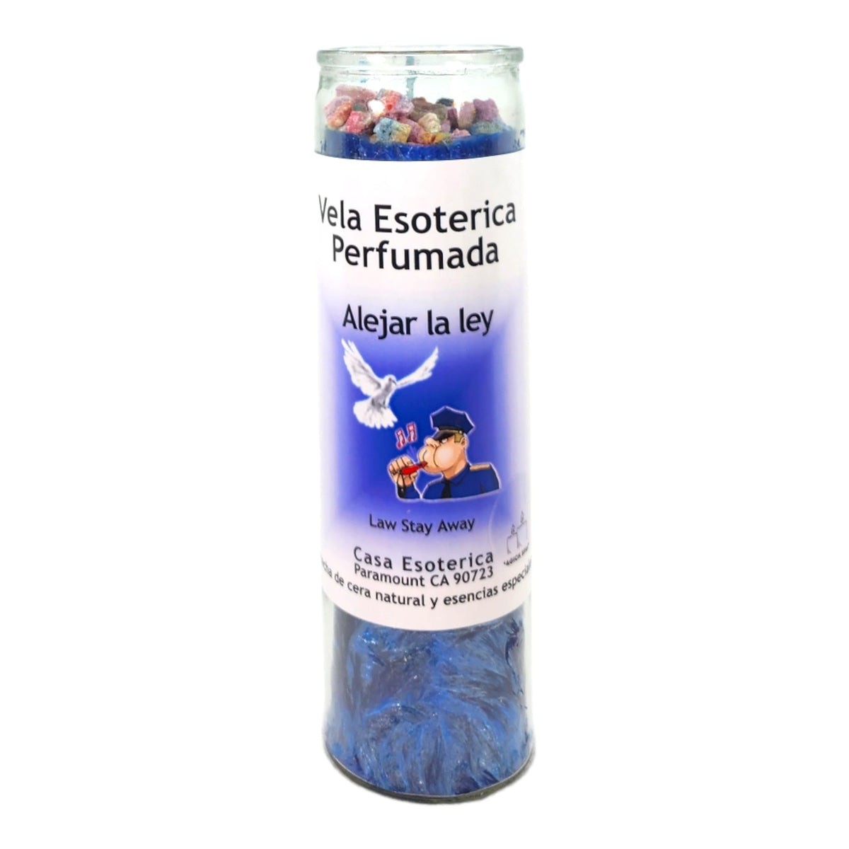 MAGICK SPACE bougie protection légale avec flamme bleue pour éloigner les soucis juridiques