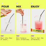 Magna Électrolytes poudre mélange eau - apporte des électrolytes essentiels après l’effort.
