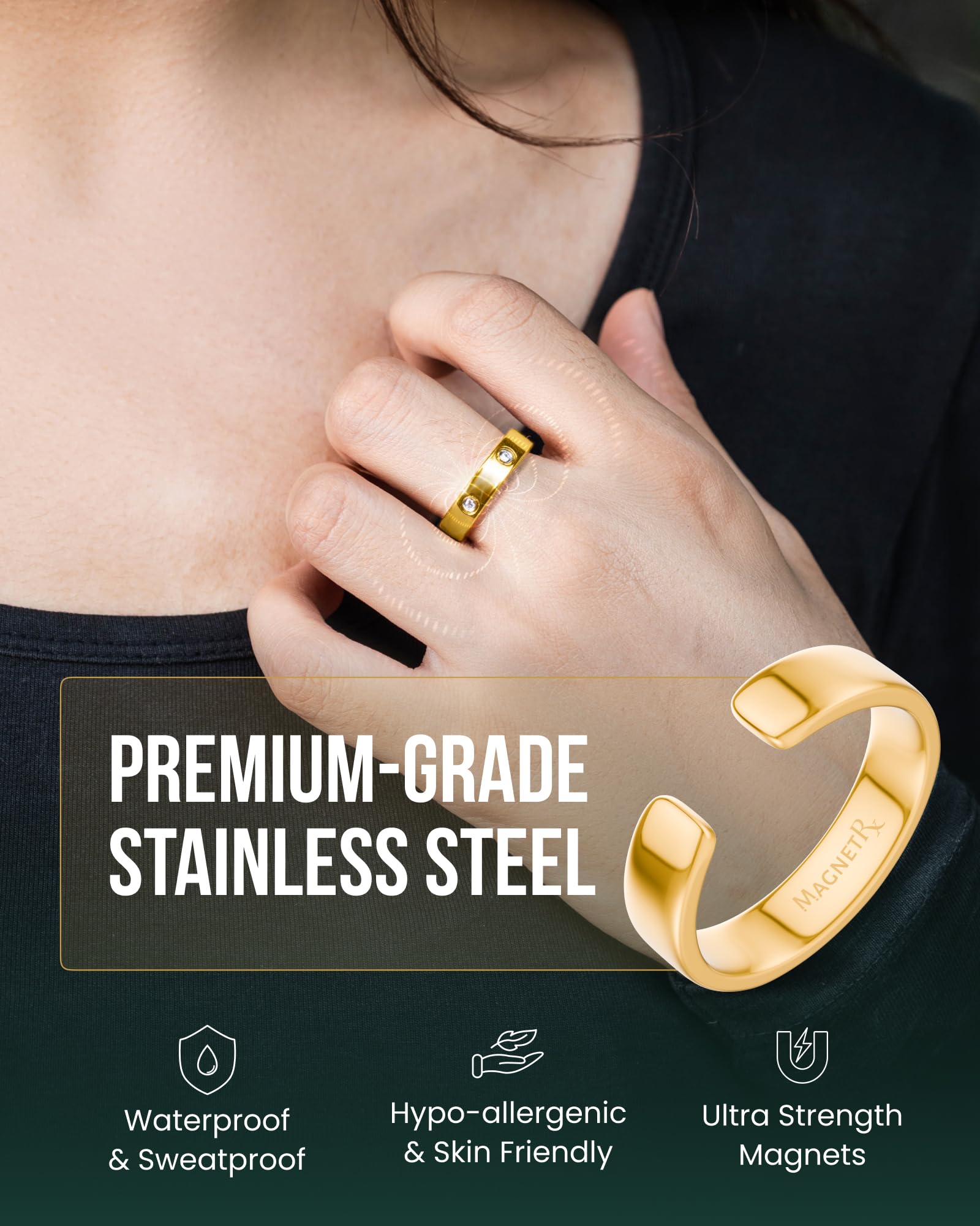 Ouverture ajustable MagnetRX pour un ajustement personnalisé.