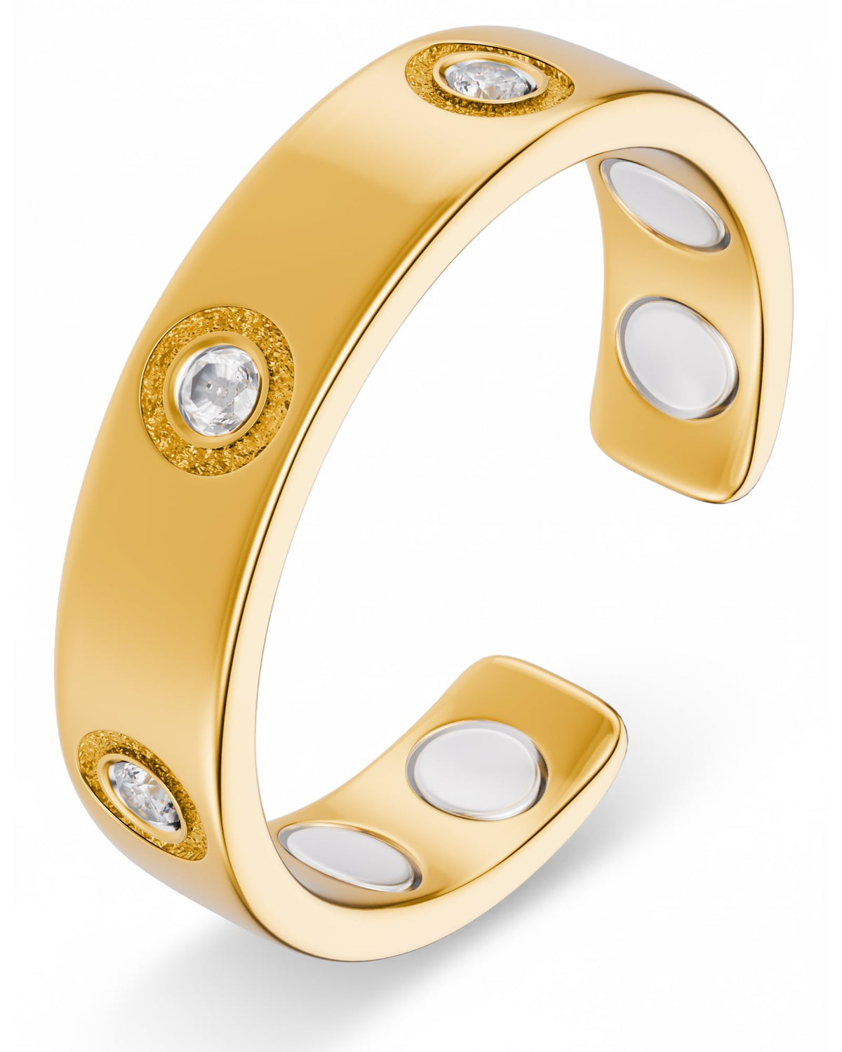 Bague MagnetRX magnétique en or 18k, élégant accessoire quotidien.