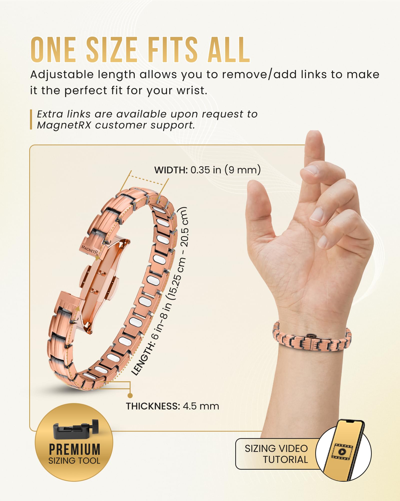 Aimants puissants 5000 Gauss intégrés au bracelet MagnetRX EllipseMAX