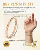 Détails du bracelet MagnetRX montrant la résistance et la finition soignée.