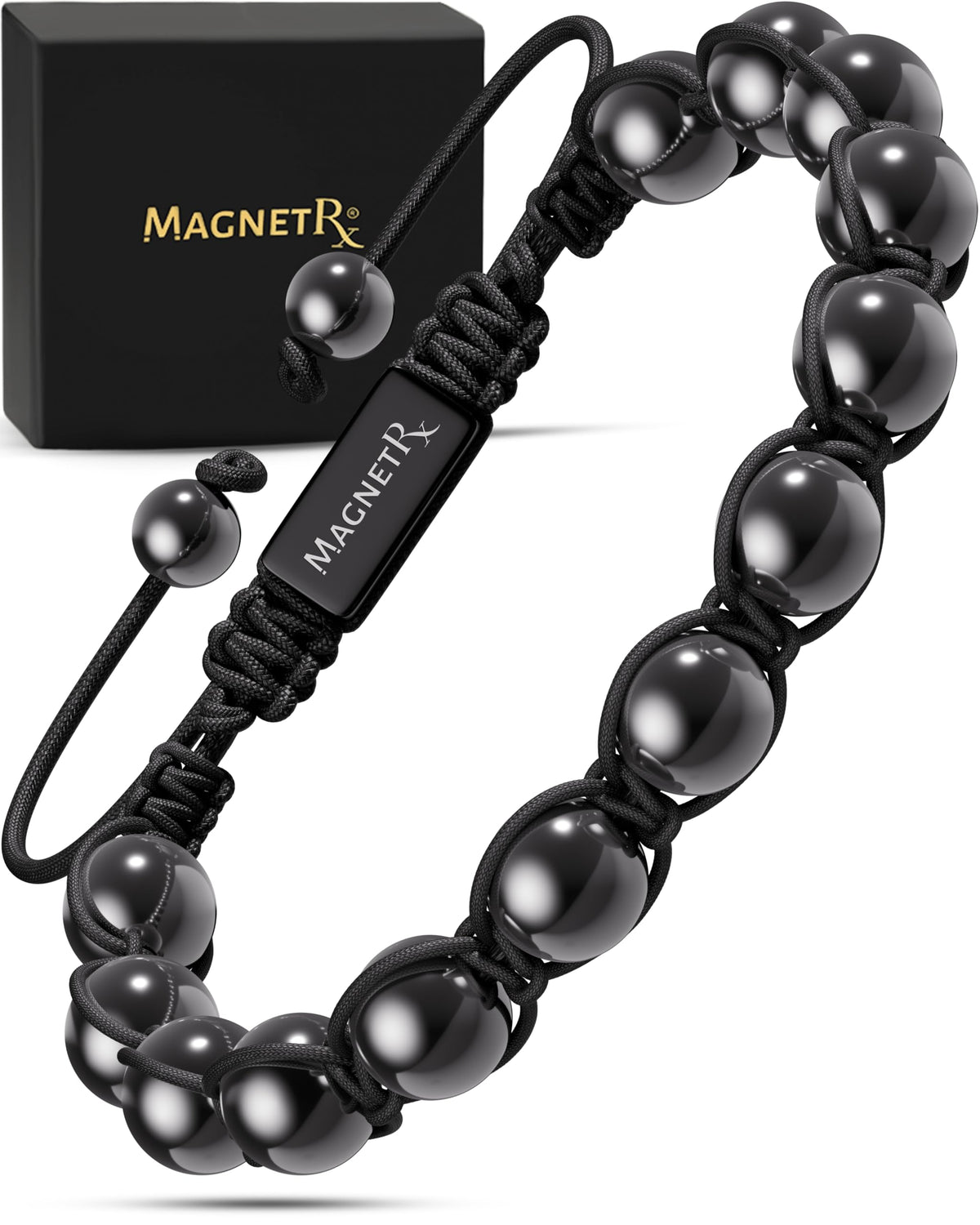 Bracelet MagnetRX en hématite 8mm pour un look élégant et équilibré.