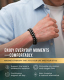 Bracelet MagnetRX hématite, fermeture inox et taille ajustable pour tous les poignets.