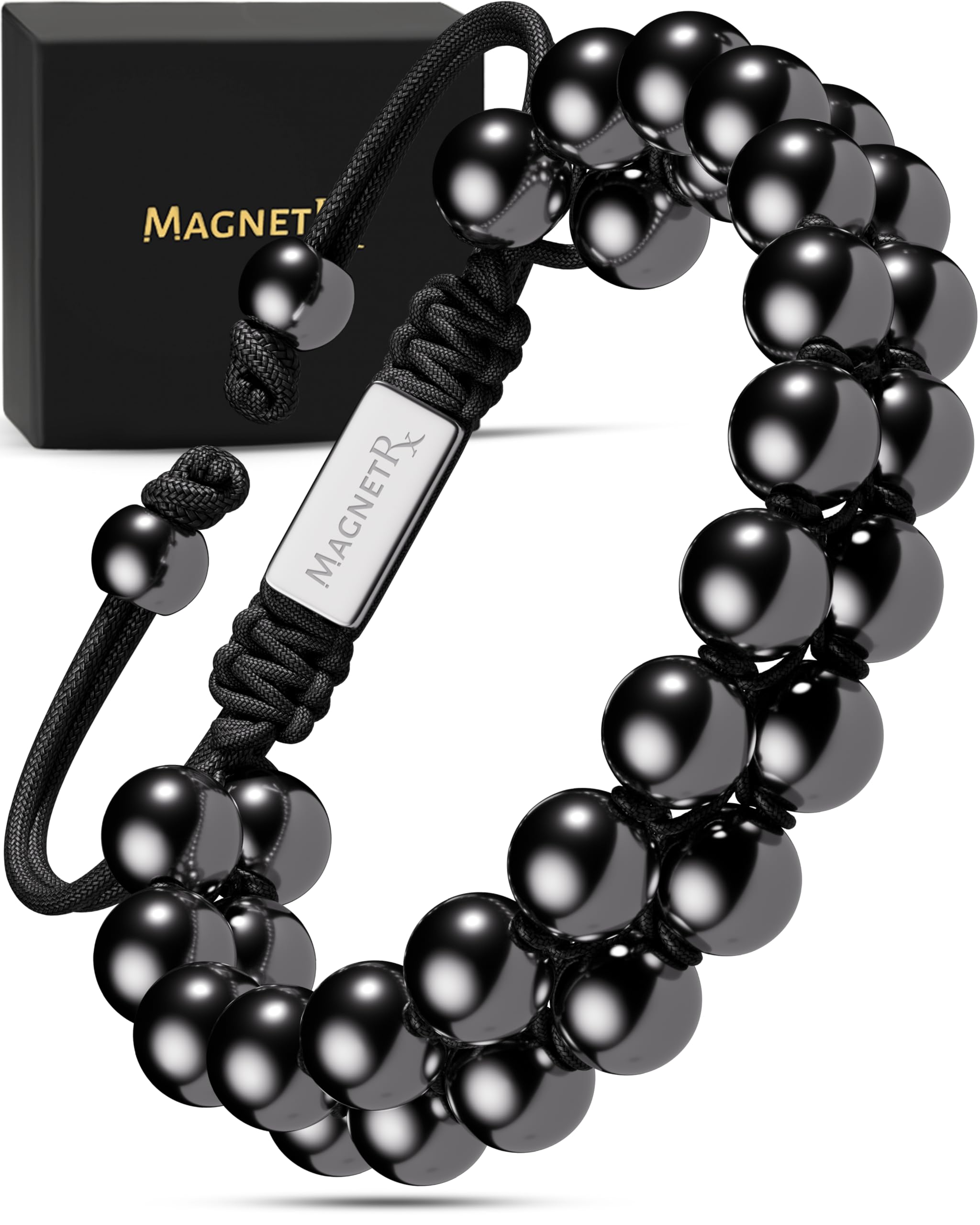 Bracelet magnétique MagnetRX en hématite, puissance maximale et allure élégante.
