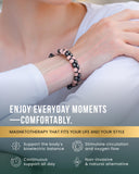 Bracelet MagnetRX hématite et quartz rose, fermeture inox robuste pour une tenue durable.