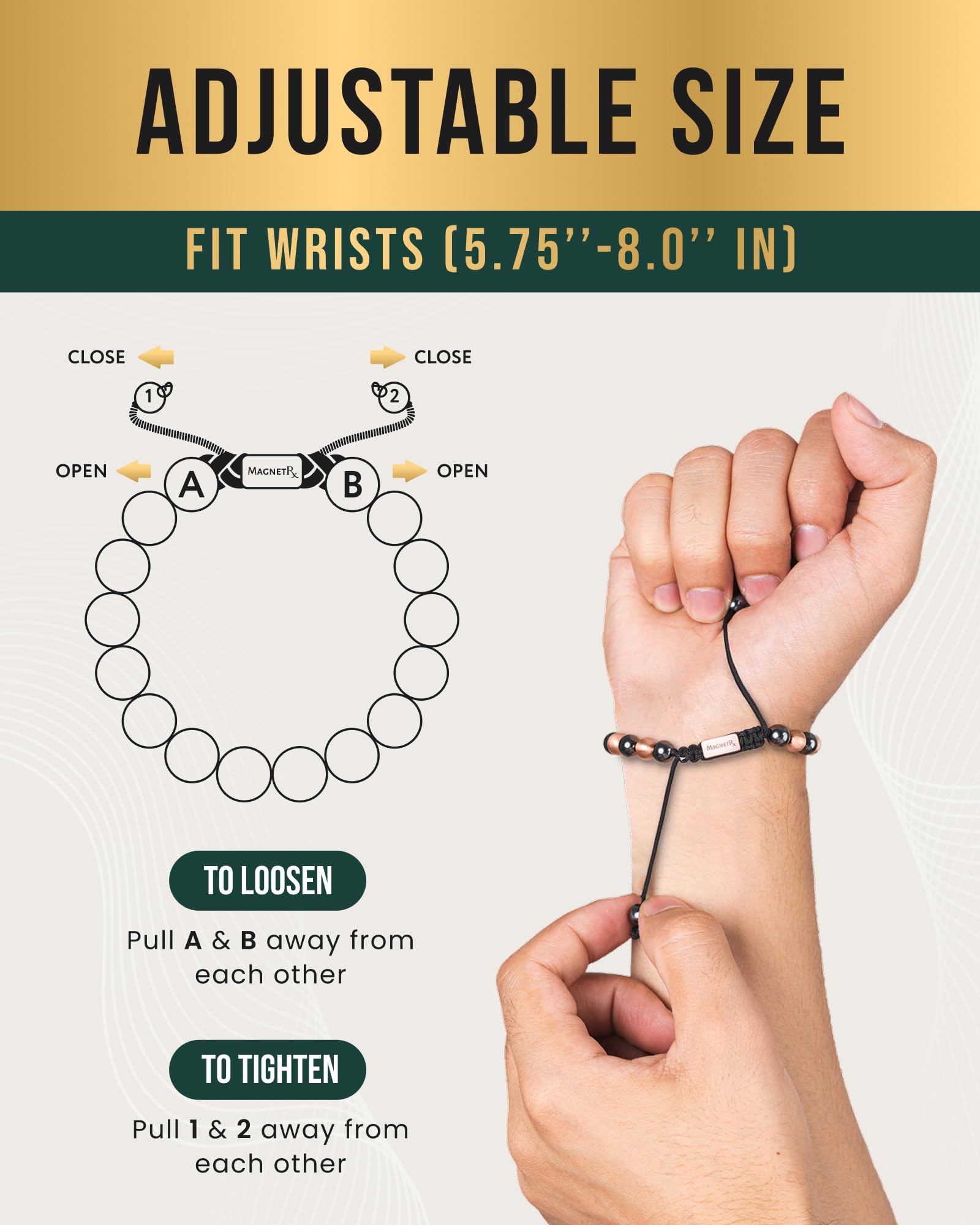 Cordon en nylon marine durable utilisé par le bracelet MagnetRX.
