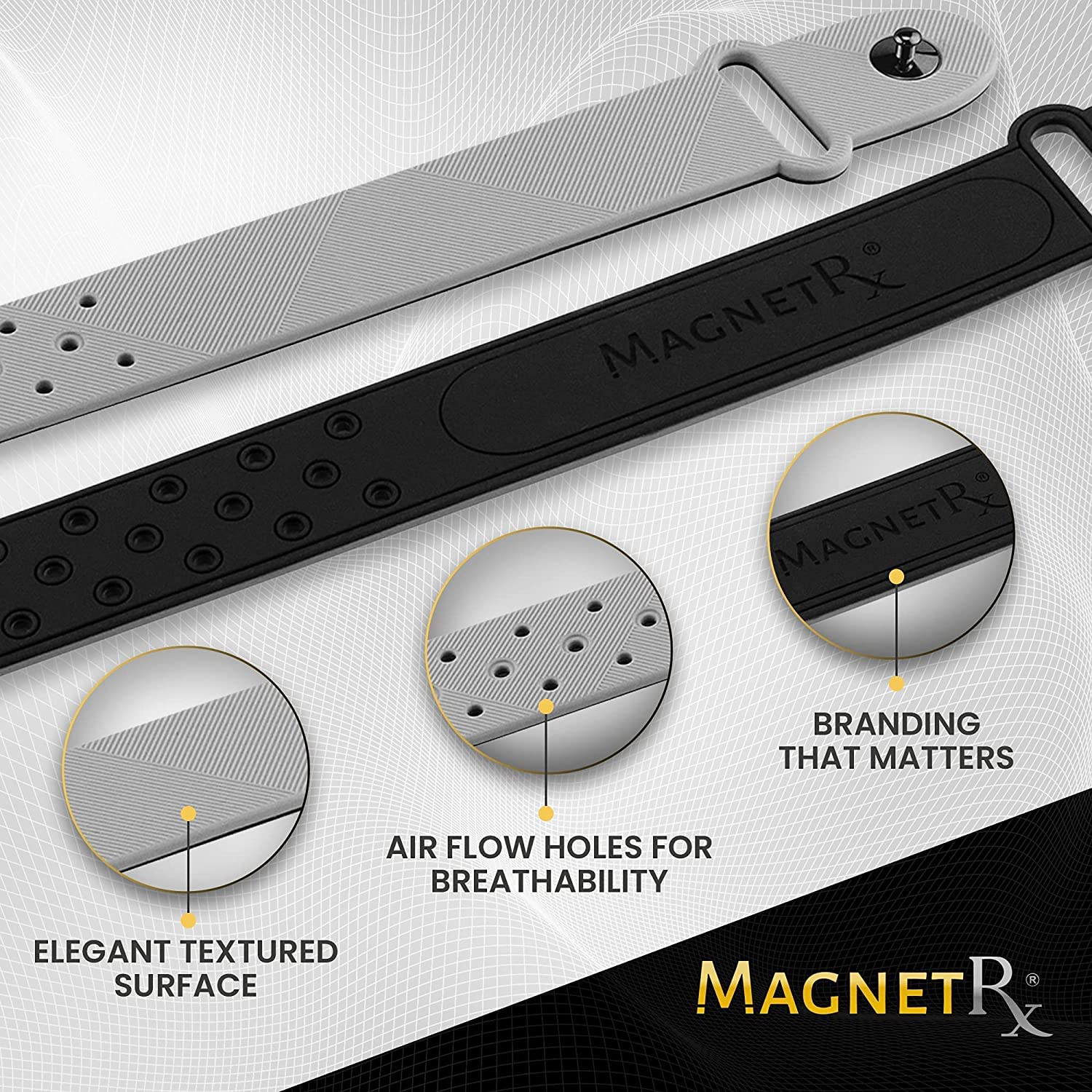 MagnetRX bracelet sport design discret gris XL parfait au quotidien.