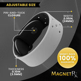 Bracelet MagnetRX sport hygiene silicone hypoallergenique gris XL pour peaux sensibles.