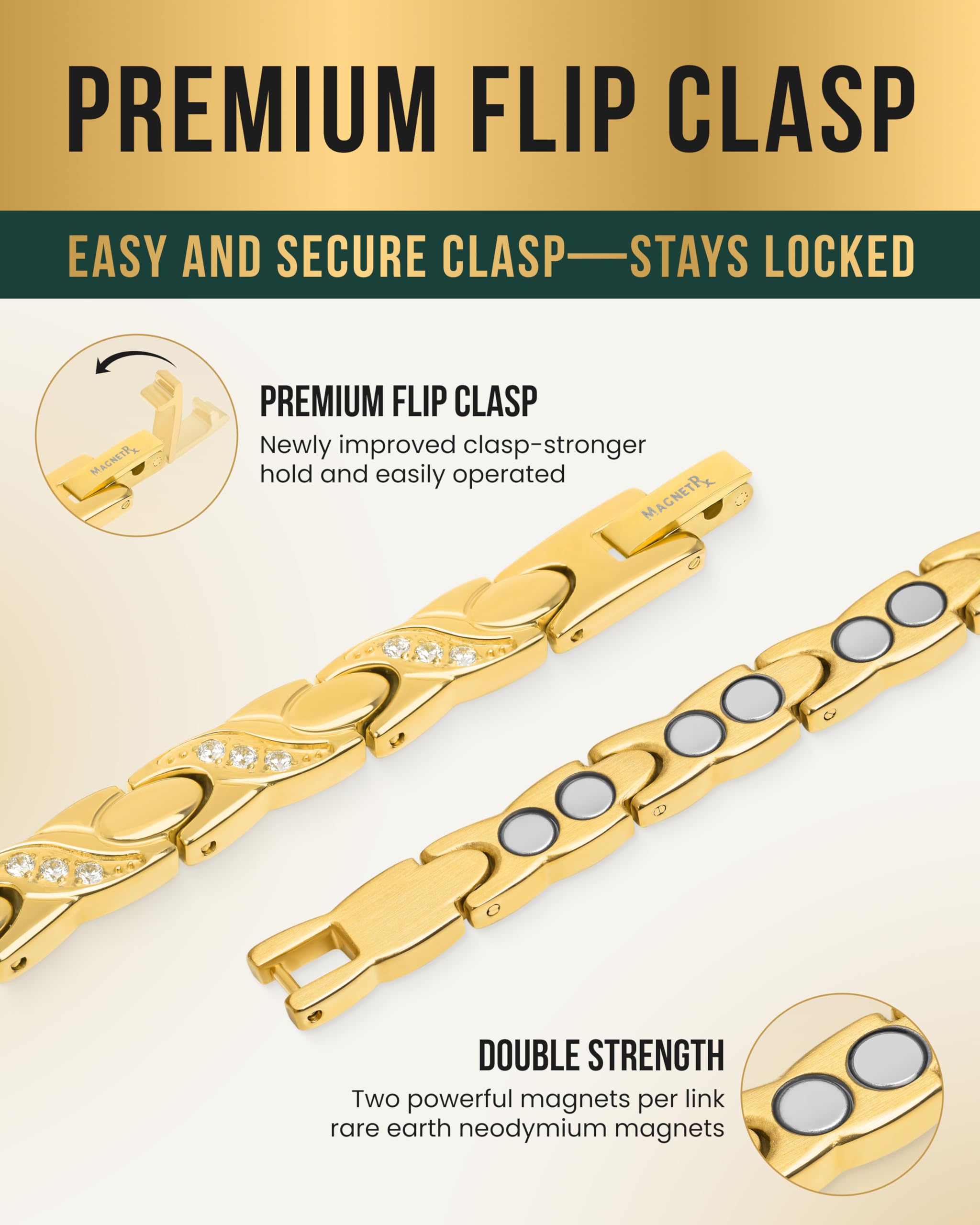 Outil de taille gratuit MagnetRX pour ajuster rapidement le bracelet.