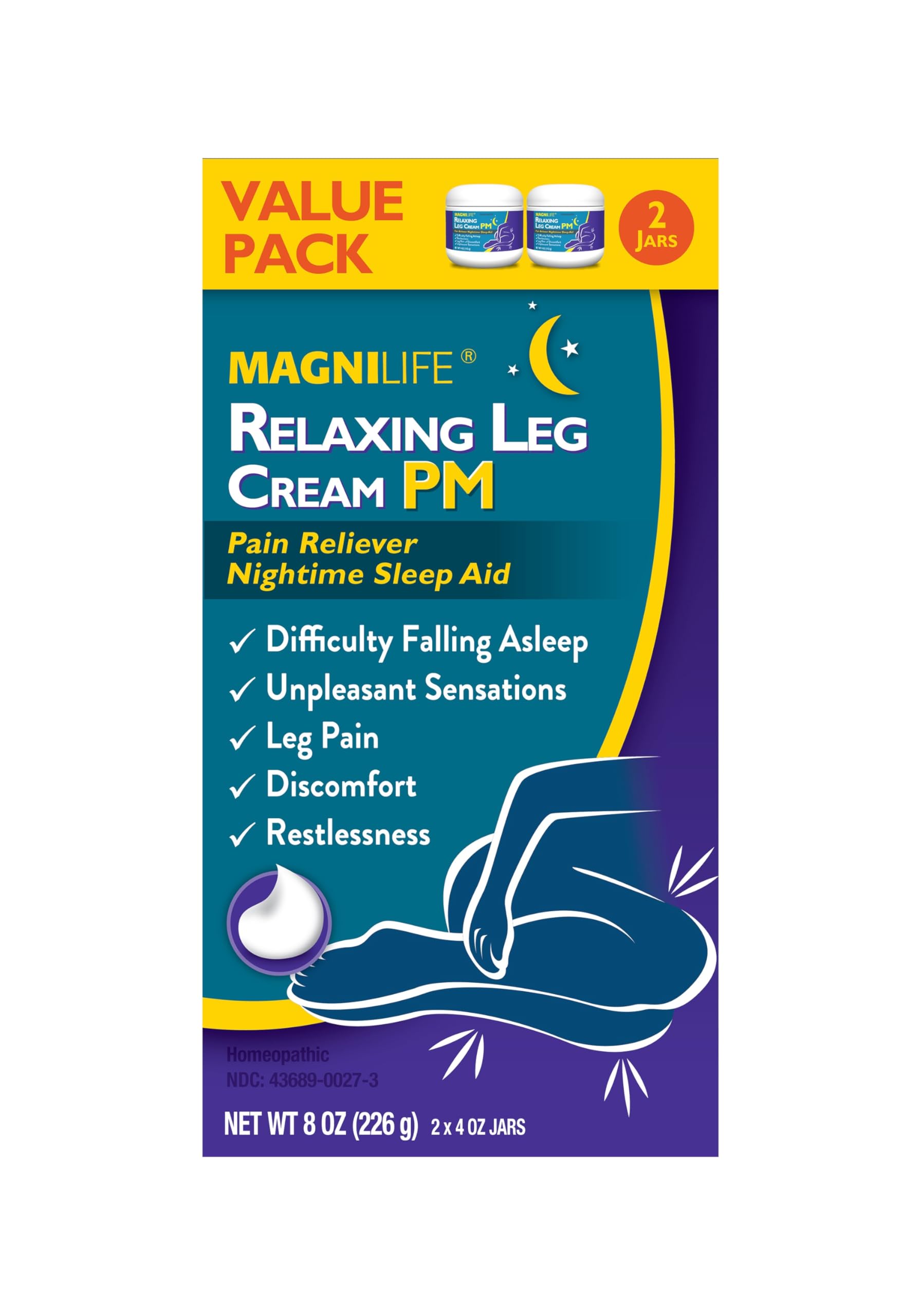 Confort nocturne avec MagniLife Crème Jambes et sommeil amélioré potentiel