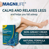 MagniLife Crème Jambes Relaxante—application nocturne sur les jambes pour favoriser le repos.