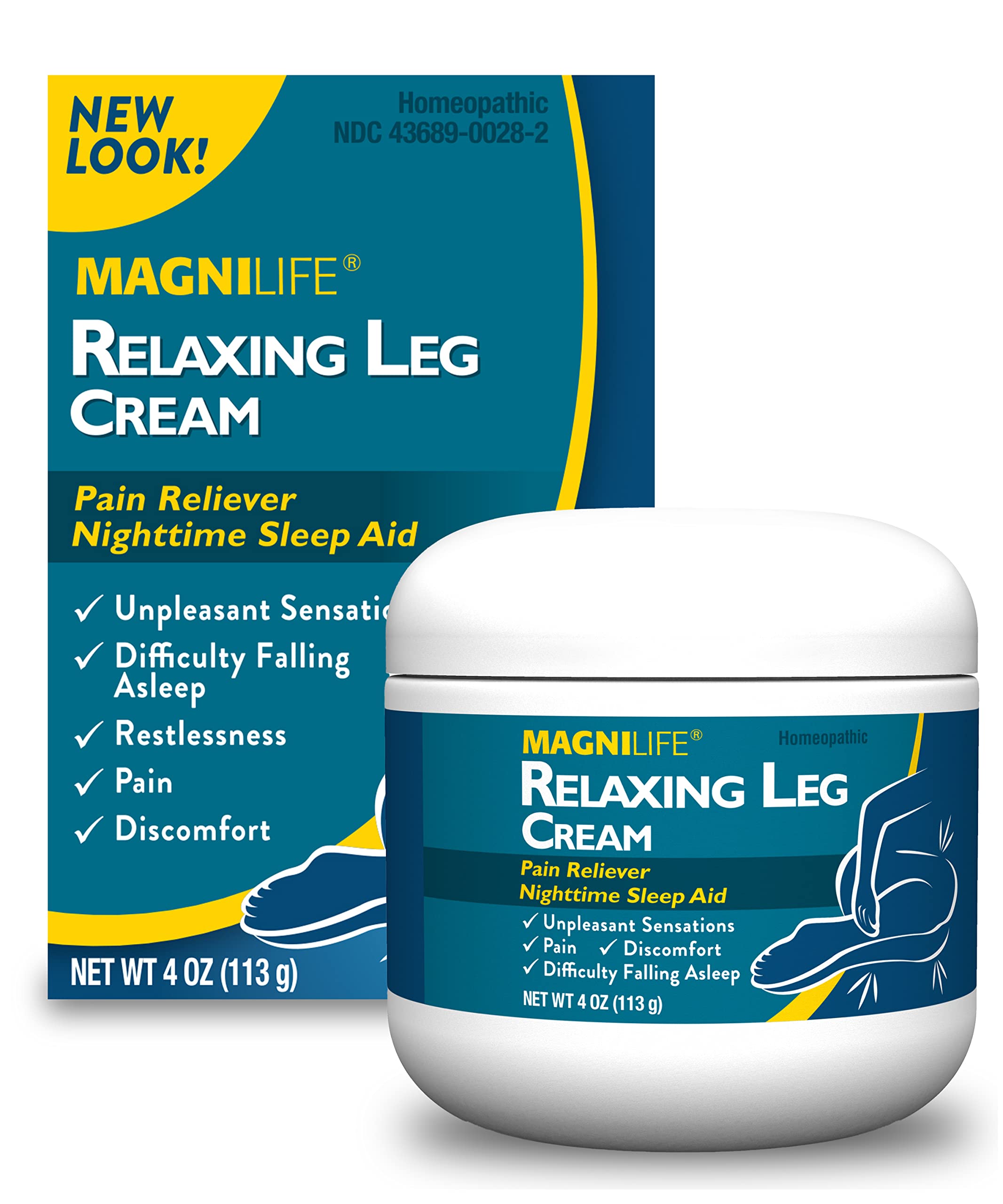 MagniLife Crème Jambes Relaxante—bouteille 120 ml prête à lisser les sensations nocturnes.