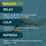 MagniLife Crème Jambes Relaxante—texture non grasse pour une absorption rapide.