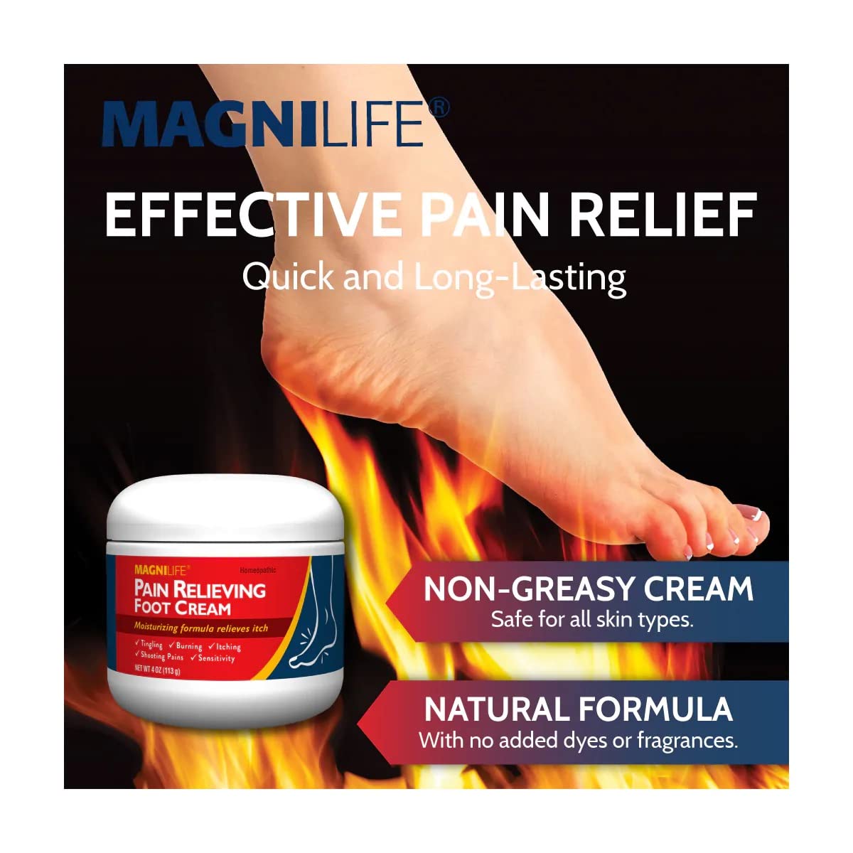 MagniLife Crème Pieds Peau Sèche Hydratation — hydrate profondément les zones sèches.