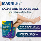 MagniLife Relaxing Leg Cream PM – ingrédients Aloe et Lavande pour hydratation et douceur.