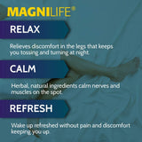 MagniLife Relaxing Leg Cream PM – texture non grasse, absorption rapide.
