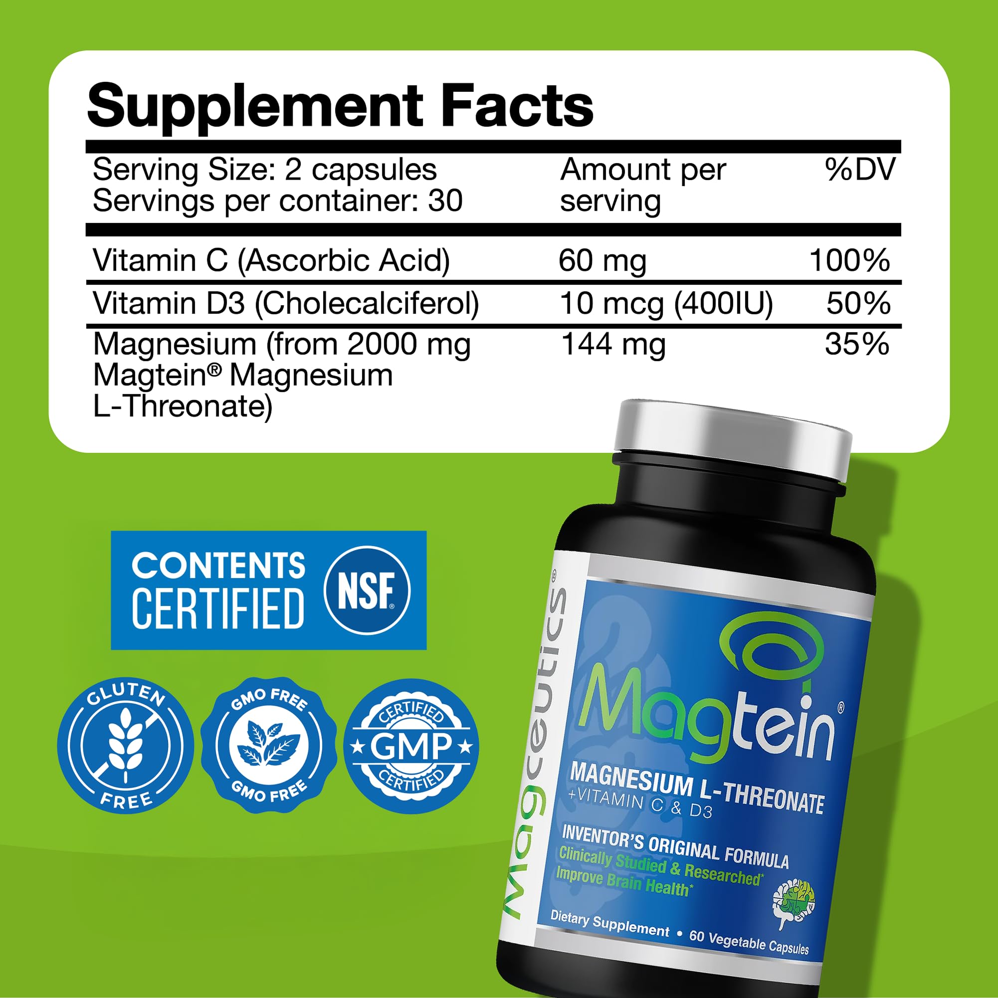 Magtein : vue d’ensemble des gélules végétales sans allergènes courants.