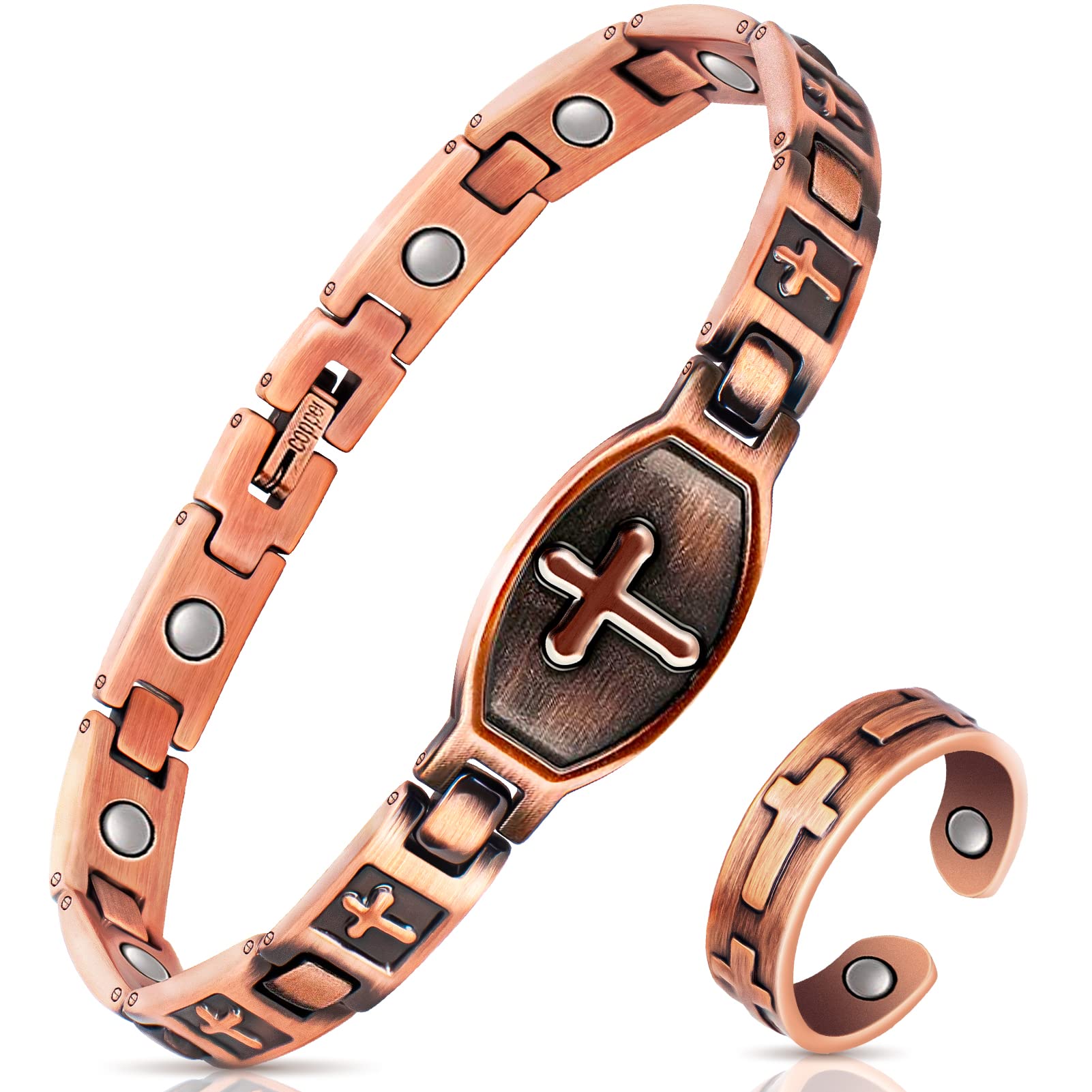 Mahnco bracelet magnétique en cuivre, confort quotidien.